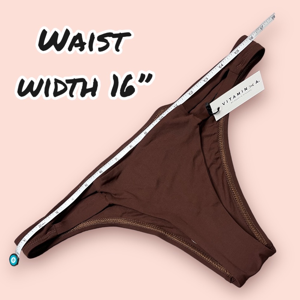 NWT Vitamin A double side strap bikini bottoms in chocolate brown. Size 12 👙 - Picture 5 of 7